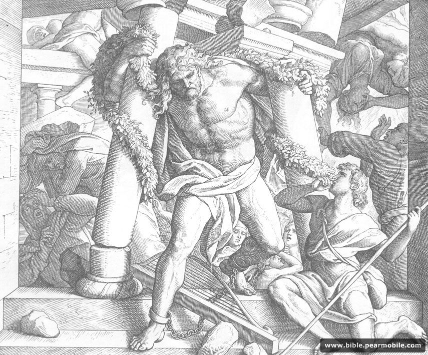 Juizes 16:30 - Samson Destroys the Temple Dagon